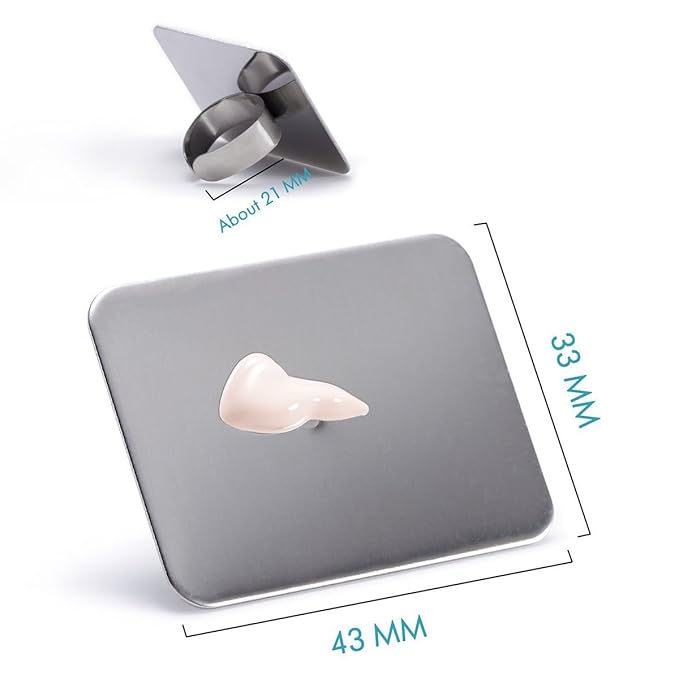 Frcolor 2PCS Nail Art Palette Stainless Steel Makeup Mixing Palette Ring Nail DIY Art Design Paint Color Mixing Palette Metal Tool-Velvo Beauty