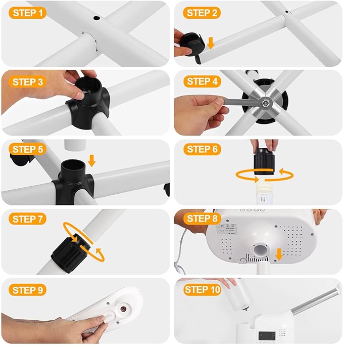 Professional Facial Steamer, Facial Steamer with Hot Mist and Timer Function, Adjustable Height Face Steamer on Wheels with 360° Rotatable Nozzle and Touch Screen for Deep Hydration and Cleaning-Velvo Beauty