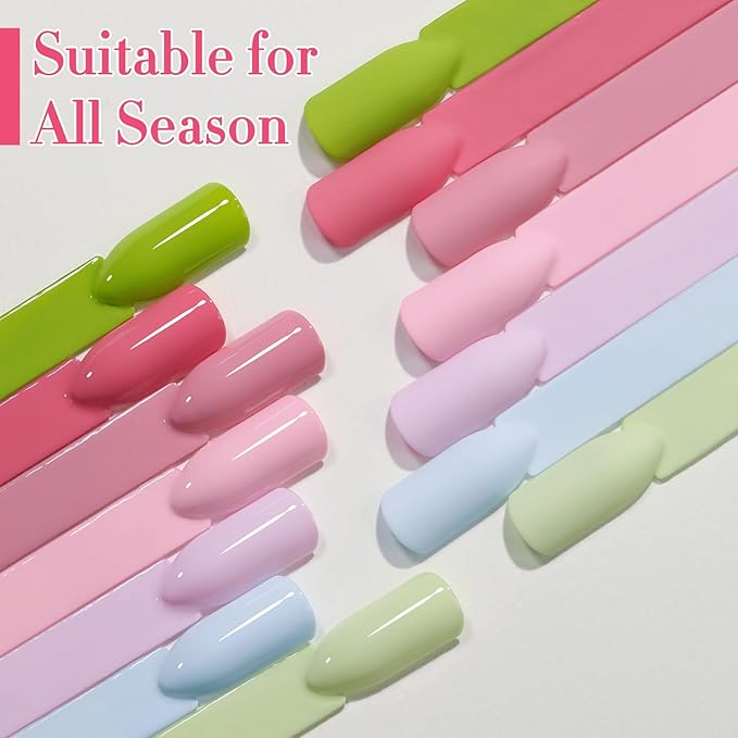 Double Rhythm 28Pcs 0.5Oz Gel Nail Polish Set Same Color Same Bottle Soak Off Gel Polish Kit Nail Art Manicure Salon DIY at Home for Women (White Pink Collection-T24-2)-Velvo Beauty