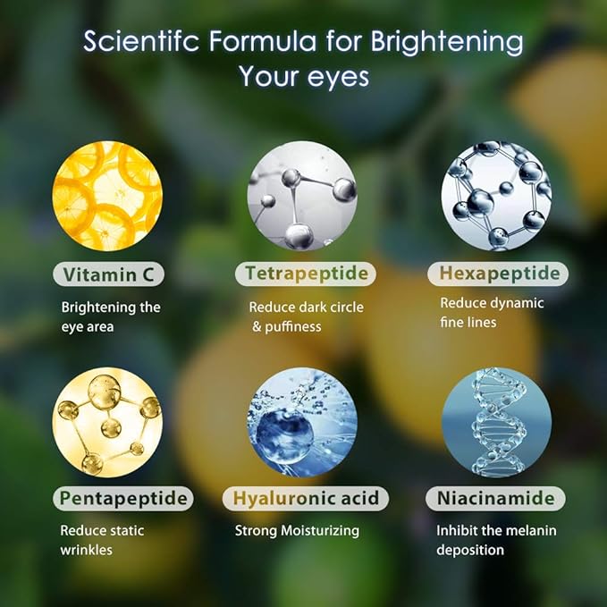Brightening Vitamin C Eye Gel Cream for Dark Circles & Puffiness, Eye Cream to Help Reduce Fine Lines & Crow's Feet, Boost Hydrating Under Eye Treatment with Hyaluronic Acid & Peptides-Velvo Beauty