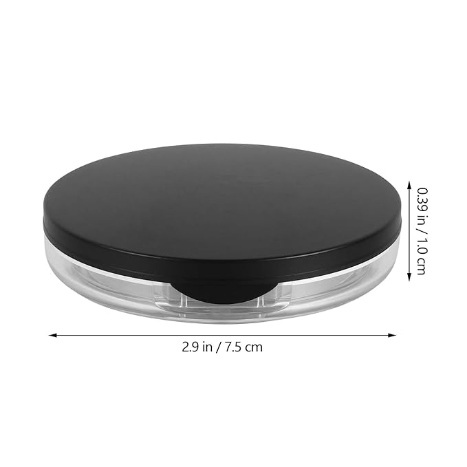Loose Container 2pcs Loose Containers with Elasticated Net Sifter, Mirror and Puff 5g Loose Compact Case Case for DIY Makeup and Travel ( Black ) Travel Container-Velvo Beauty