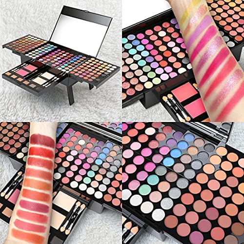 194 Colors Pink Cosmetic Make up Palette Set Kit with Eyeshadow Blusher Eyebrow Powder Face Concealer,All-in-One High Pigment Powder Pallet Kit with Mirror, Applicators-Velvo Beauty