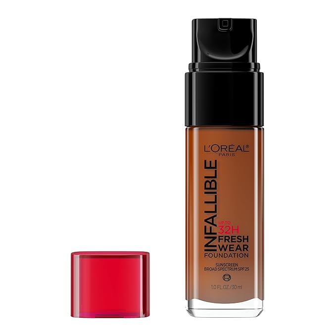 L'Oreal Paris Makeup Infallible Up to 32 Hour Fresh Wear Lightweight Foundation, 525 Deep Golden, 1 Fl Oz, Packaging May Vary-Velvo Beauty