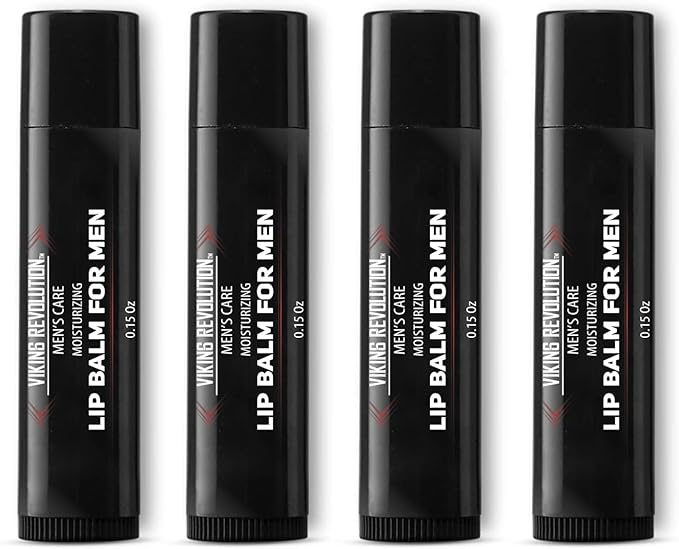 Viking Revolution All Natural Lip Balm - Moisturizer for Dry, Cracked, Chapped Lips (4 Pack)-Velvo Beauty