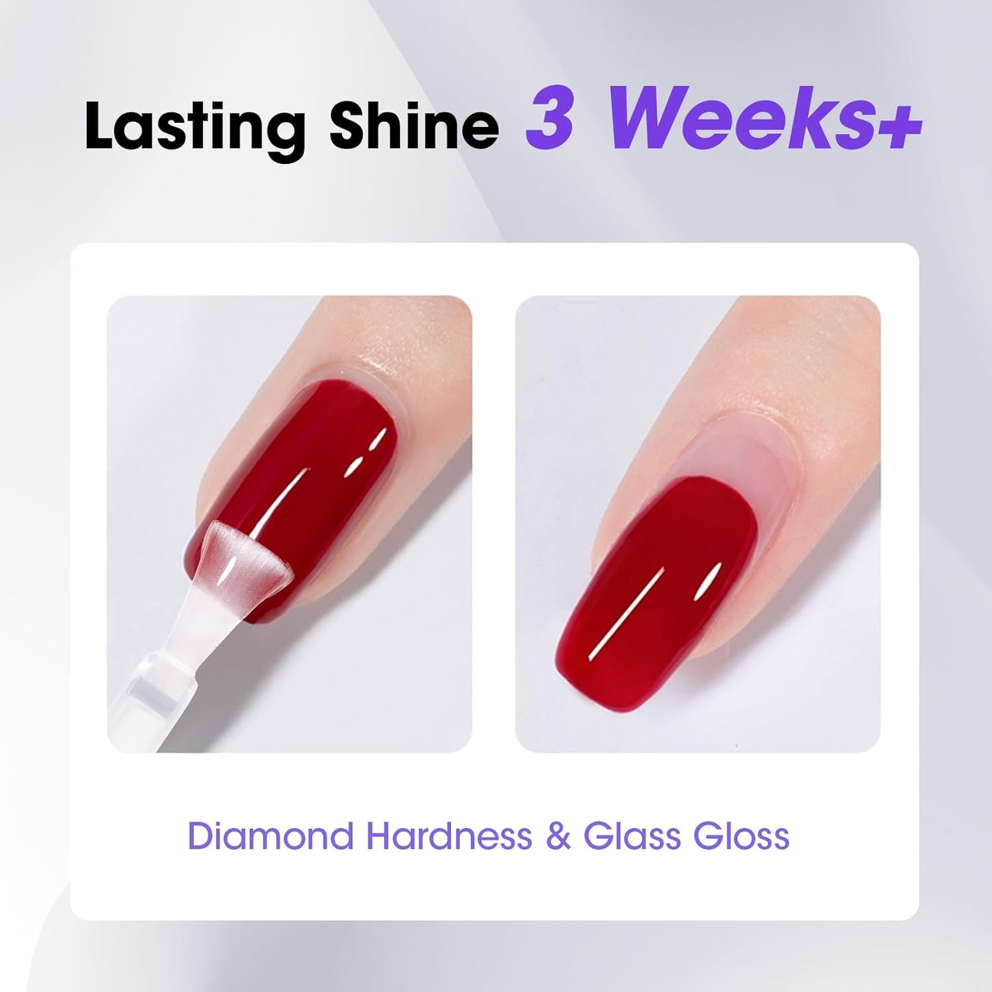 GELLEN No Wipe Gel Top Coat, 20ml Clear Glossy Top Coat Gel Nail Polish, Long Lasting for 28+ Days, DIY Nail Art Manicure for Women Gilrs-Velvo Beauty