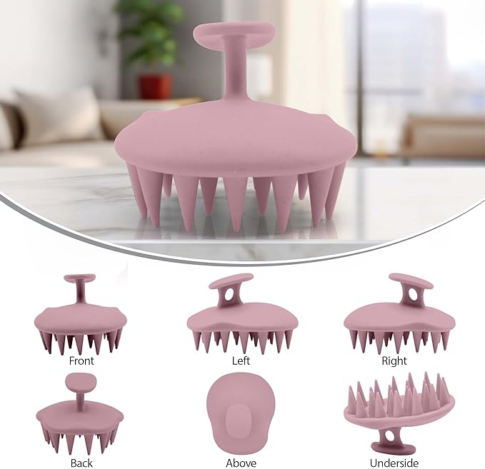 Fiora Naturals Scalp Massager Shampoo Brush - Silicon Scrubber & Exfoliator for Dandruff Removal and Hair Growth, Brush for Wet & Dry Hair, for Men, Women, Kids - BPA Free-Velvo Beauty