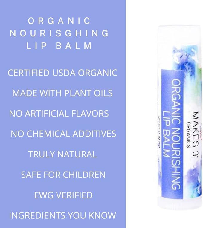 Lip Balm - Organic Natural USDA Certified 100% - Accelerates Healing - Unscented Moisturizing Balm Stick - Prevent Dry Cracked Lips - Hand-Crafted in Santa Barbara, California - 4 Pack Never Run Out-Velvo Beauty