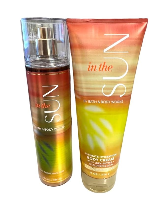 Bath & Body Works~ Signature Collection ~ In The Sun ~ Fine Fragrance Mist 8 fl oz & Body Cream 8 oz ~ Gift Set-Velvo Beauty