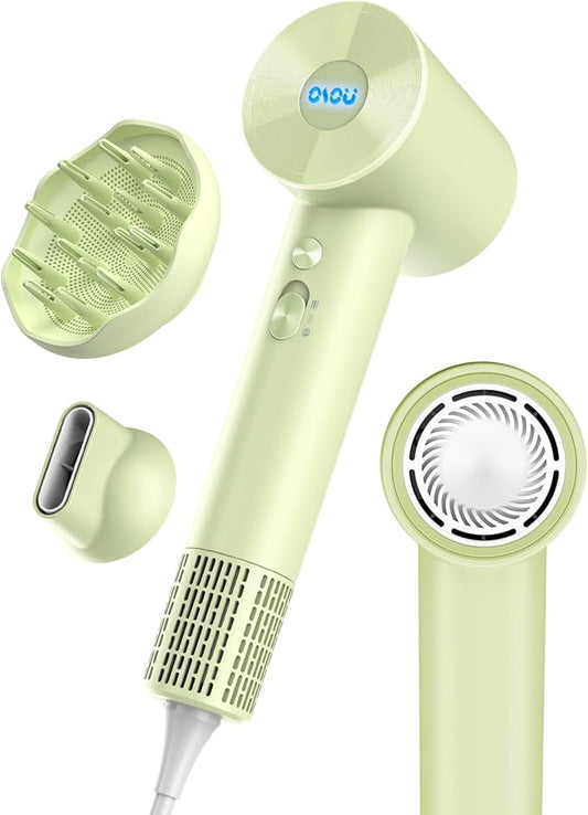 Hair Dryer with Diffuser for Curly Hair, Negative Ionic Hairdryer, High-Speed Blow Dryer with 110, 000 RPM Brushless Motor, Fast Drying Lightweight Travel Hairdryer, Low Noise Quiet Hair Dryers-Velvo Beauty