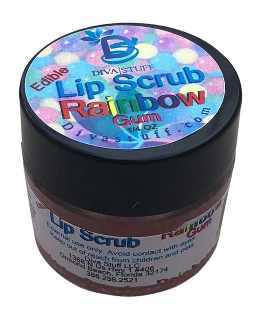 Diva Stuff Ultra Hydrating Lip Scrub for Soft Lips, Gentle Exfoliation, Moisturizer & Conditioner, Rainbow Gum – ¼ oz (Made in the USA)-Velvo Beauty