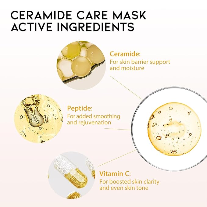 #OOTD Face Mask Korean Skincare for Dry Sensitive Skin | Hydrating, Revitalizing, Calming, Collagen, Ceramide, Cica, Vitamin C Serum Sheet Masks (12EA)-Velvo Beauty
