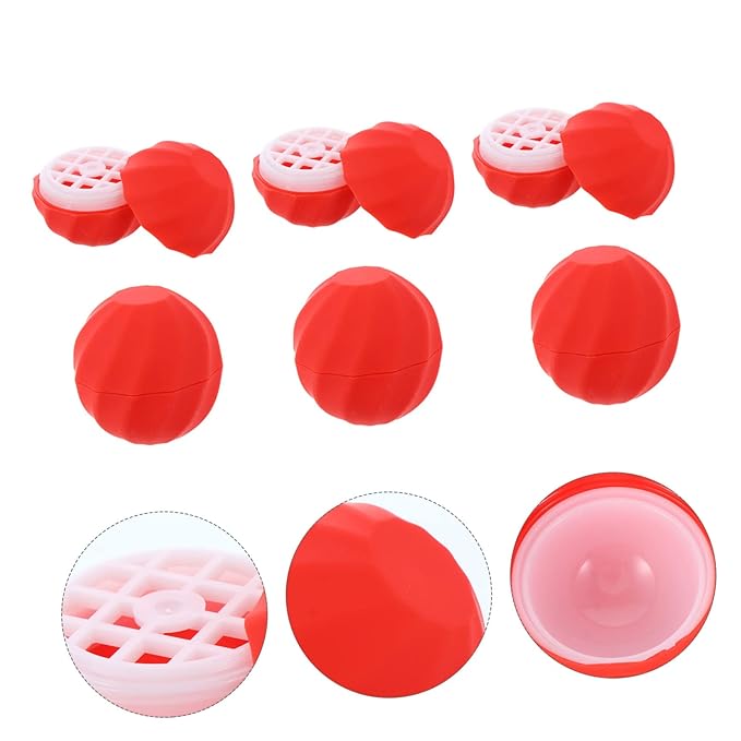 10pcs Box Spherical Lipstick Case Bulk Lip Balm Lipgloss Lip Gloss Round Ball Containers Lip Balm Containers Lip Balm Sphere Container Empty Lip Balm Sphere Lip Balm Bottles Red-Velvo Beauty
