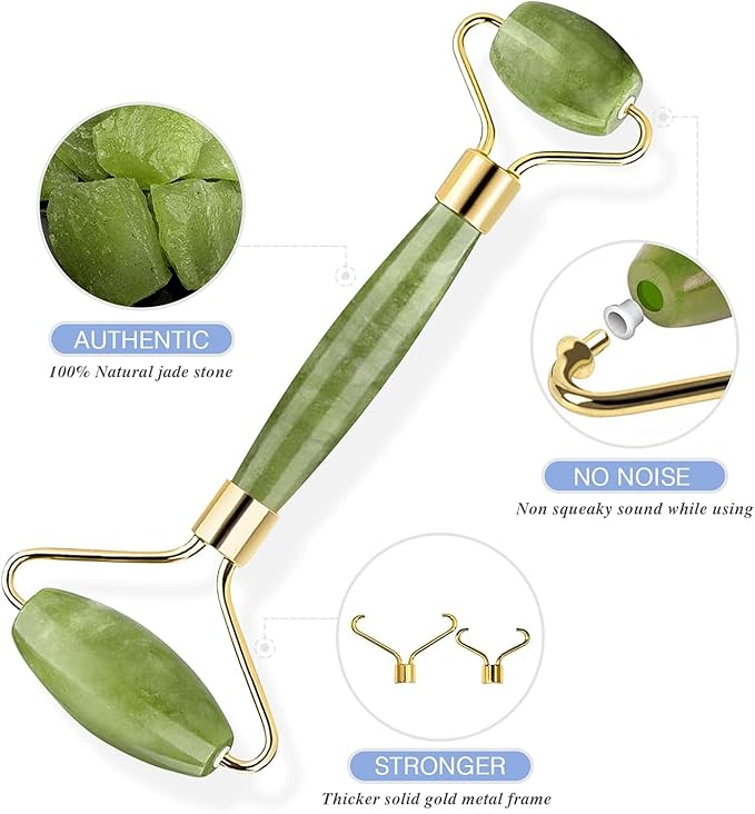 Gua Sha & Jade Roller Facial Tools Face Roller and Gua Sha Set by Easy to Clean could Promote Blood Circulation Reduce Puffiness Suitable for Skin Care Routine Puffiness and Wrinkles-Velvo Beauty