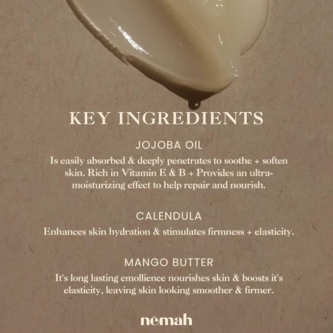 Nemah - Organic Nipple Butter, Nipple Cream for dry cracked nipples, Nourishing Nipple Balm for Breastfeeding, Non-Greasy Vegan Lip Balm with Calendula, Jojoba Oil, and Other Botanical Extracts, 30 g-Velvo Beauty