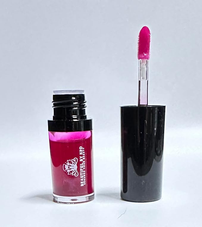 Title: BEAUTIFUL BY KPD Tinted Lip Oils | Moisturizing, Hydrating, Glossy Finish | Jojoba oil, Apricot Oil, Vitamin E | 100% Vegan, Kosher, Paraben & Gluten-Free (Sheer Hot Pink, 5g)-Velvo Beauty