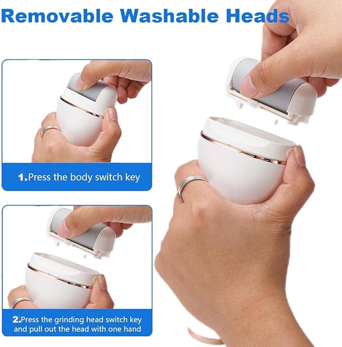 Electric Foot Callus Remover, Portable Electric Foot File with 15 in 1 Professional Pedicure Kits,Rechargeable Pedicure Tools for Foot Care, Waterproof Remover Cracked Feet & Dead Skin, Gift (White)-Velvo Beauty