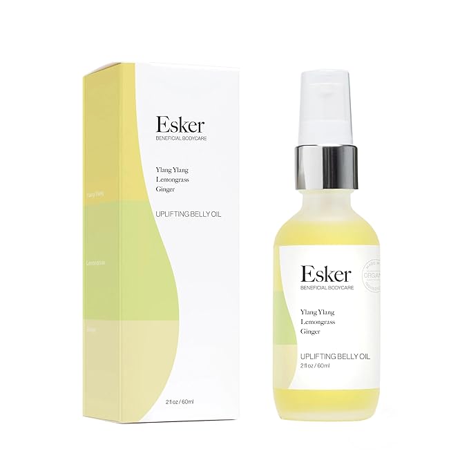ESKER Natural Uplifting Belly Oil | (2.0oz) | Plant-Based Formulated with Antioxidants Promoting Deep Hydration and Cell Regeneration | Skin Stays Nourished and Resilient During Pregnancy-Velvo Beauty