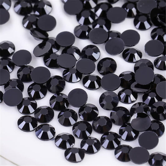 1000 Pieces SS20 5mm Flatback Rhinestones Clear Glass Round Gems Crystals for Nail Art DIY Crafts Clothes Shoes Bags （Black）-Velvo Beauty