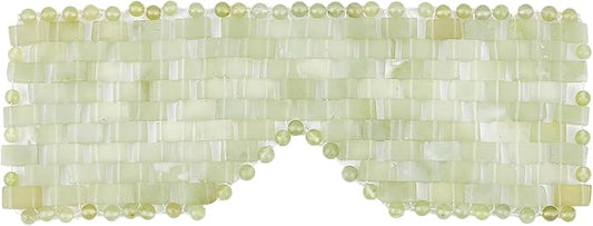 Jade Eye Mask, Eye Mask for Relaxation, Reusable Jade Eye Mask Hot or Cold Using Jade Mask Eyes Sleeping Mask for Alleviate Puffiness Face Massage Relax Eyes Meditation Beauty-Velvo Beauty