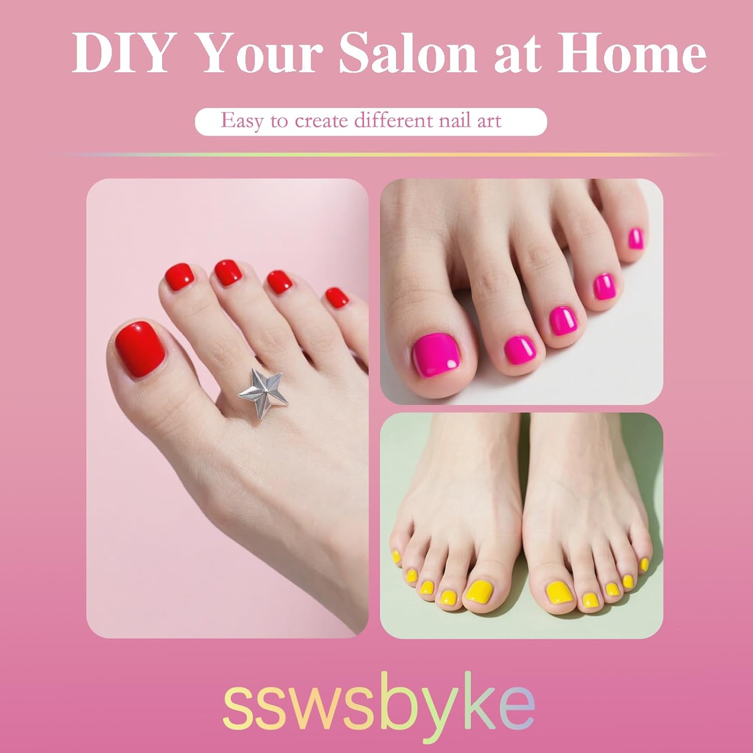 Toe Nail Tips, SSWSBYKE 300Pcs Short Square Soft Gel Full Cover Fake Toe Nail Tips 15 Sizes Matte Press on Acrylic Toe Nail Extensions For Home DIY Nail Salon-Velvo Beauty