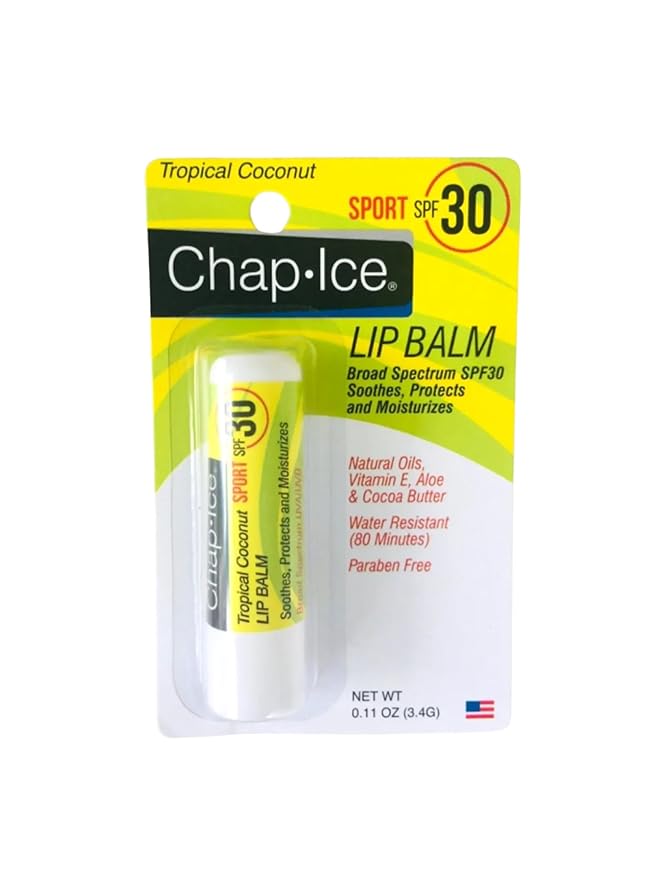 Generic Chap Sport SPF30 TROPICAL COCONUT Ice Lip Balm Stick, 1 Count (Pack of 1)-Velvo Beauty