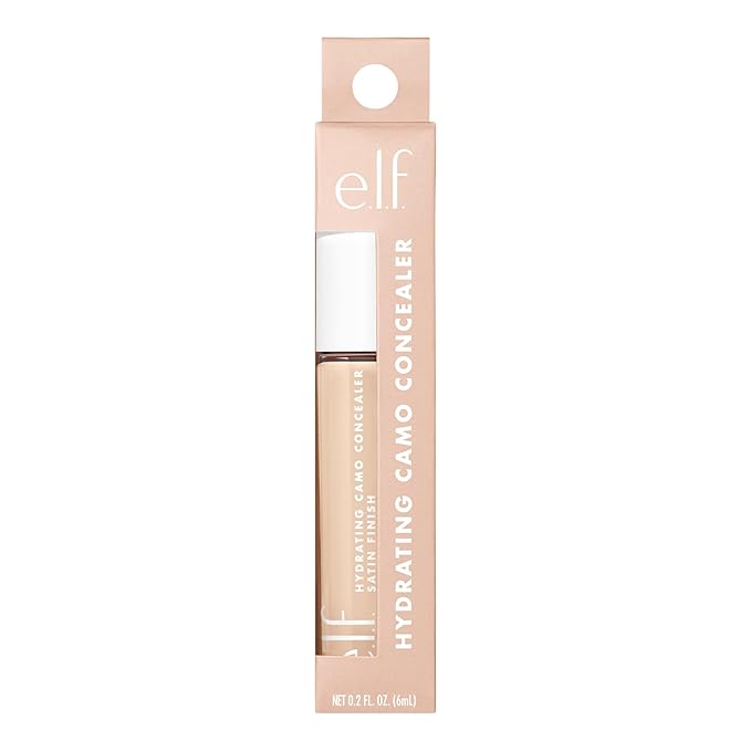 e.l.f. Hydrating Camo Concealer, Lightweight, Full Coverage, Long Lasting, Conceals, Corrects, Covers, Hydrates, Highlights, Light Ivory, Satin Finish, 25 Shades, All-Day Wear, 0.20 Fl Oz-Velvo Beauty