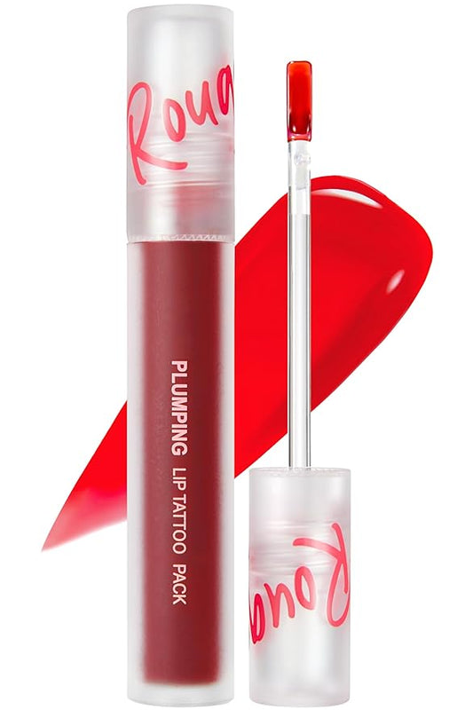 Rouge Star Plumping Lip Tattoo (0.17 oz) - 72-HR Long Lasting Waterproof Peel Off Lip Stain - Transfer-Proof, Non -Sticky Hydrating Matte Lip Tint Tattoo (Classic Red)-Velvo Beauty