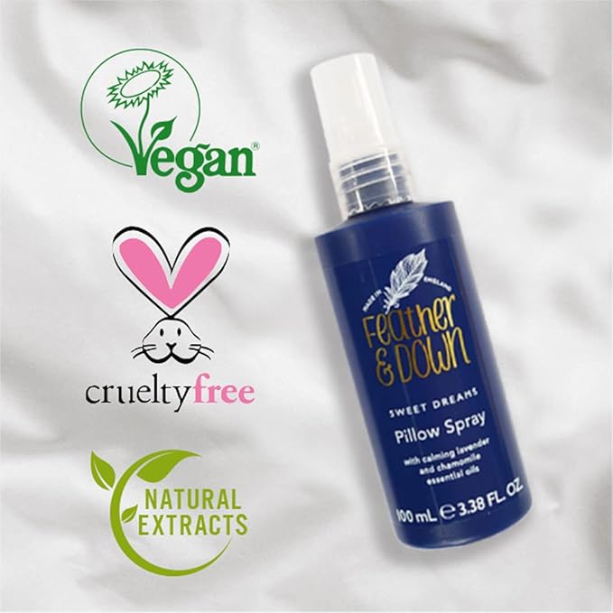 Feather & Down Straight to Sleep Gift Set: 50ml Pillow Spray & 50ml Body Lotion, The Perfect Sleep Duo, Infused with Lavender & Chamomile Essential Oils, Vegan & Cruelty Free-Velvo Beauty