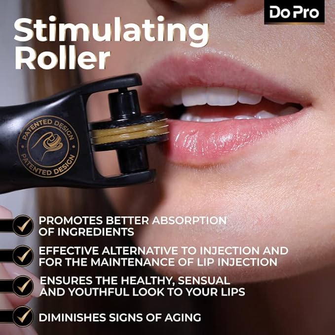 Intensive Boosting Lipgloss - Plumper Stick with Anti-Aging Stimulating Roller, Plumping Lip Stick with Hyaluronic Acid, Collagen, Vitamin C & E - Volumizing & Hydrating Lip Plumping Serum - 5ml-Velvo Beauty