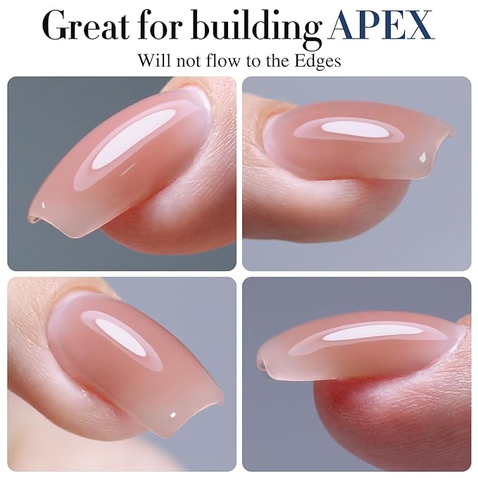 Double Rhythm 0.52Oz Nail Strengthener Rubber Gel Polish Builder in a Bottle for Nail Thickening Extension Hard Structure Glue (Extension Skin Nude)-Velvo Beauty