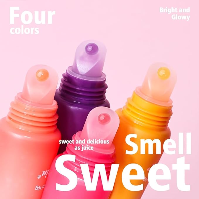 GECOMO Lip Glowy Balm, Moisturizing Lip Gloss, Nourishing Glossy Transparent Plumping Oil, Non-sticky Tinted Toot Lip Balm for Lip Care (BERRY) 0.35oz-Velvo Beauty