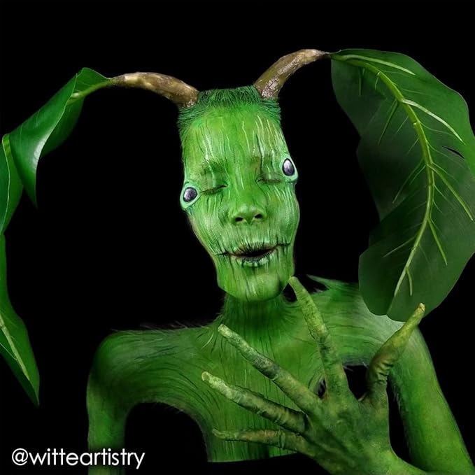 Mehron Makeup Paradise Makeup AQ Refill Size | Stage & Screen, Face & Body Painting, Beauty, Cosplay, Halloween | Water Activated Face Paint, Body Paint, Cosplay Makeup .25 oz (7 ml) (AMAZON GREEN)-Velvo Beauty