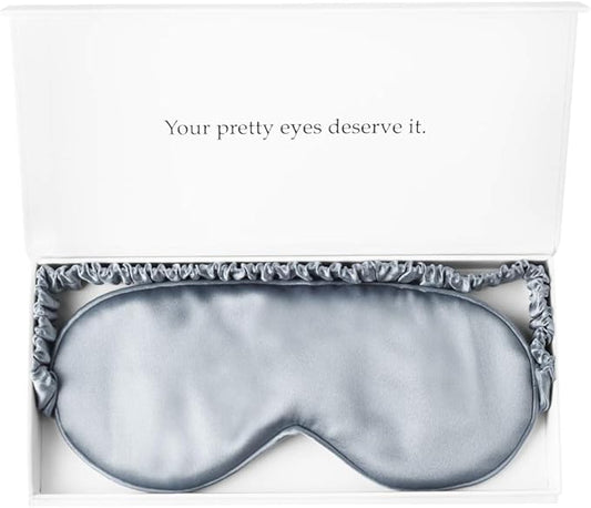 Silk Sleep Mask Light Blocking Luxury 19mm Silk Eye Mask 100% Mulberry Eye Cover Blindfold Ultra Soft Light and Comfy Anti Aging Skin Care with Travel Bag Gift Package-Velvo Beauty