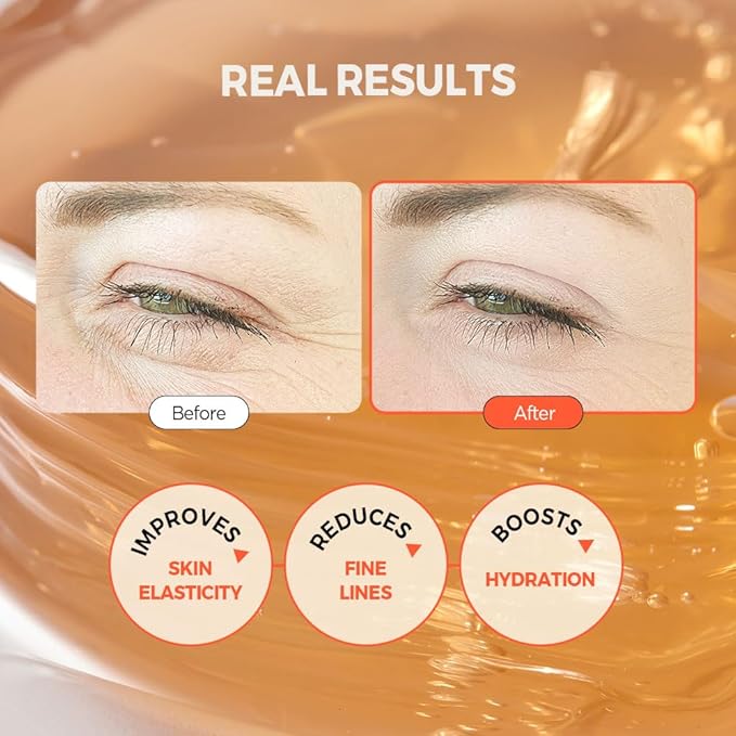 KLAVUU Real Vegan Collagen Eye Patches (60 Patches) - Korean Overnight Under Eye Mask for Puffy, Sagging Eyes, Fine Lines & Wrinkles | Elasticity Boost with Low-Molecular Carrot Collagen (500 Daltons)-Velvo Beauty