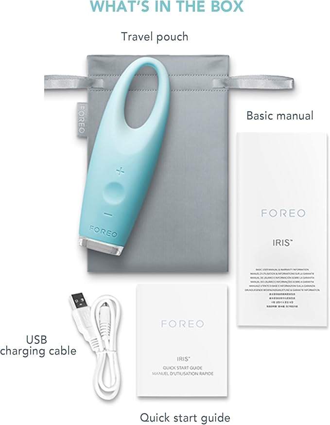 FOREO IRIS Eye Massager Dark Circle Remover & Eyebag Remover Eye Depuffer Anti Aging Increases Absorption of Eye Mask Essences| Waterproof 2-year Warranty Mint-Velvo Beauty