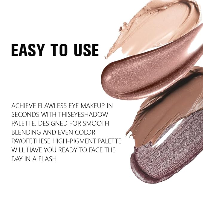 Cream Eyeshadow Quad, Nude Brown Matte Shimmer Eyeshadow Palette Makeup, Neutral Eye Shadow Palette for Older Women Pigmented Waterproof, sombras para ojos, 03-Velvo Beauty