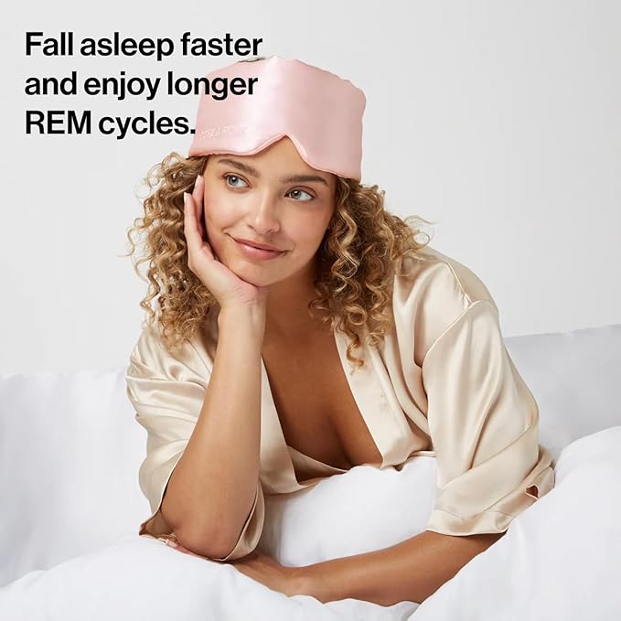 Dore & Rose Deep Sleep Mask Light Blocking, 23 Momme Mulberry Silk Eye Mask, Ultra Soft, Adjustable - Travel Sleeping Mask for Men & Women - Pink-Velvo Beauty