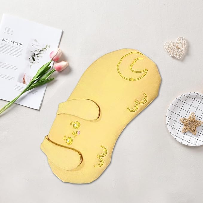 PERFECTSIGHT Eye Mask, Cute Plush Lightweight Adjustable Eyeshade, Faux Fur Cover for Women Men Sleep Travel Nap, Yellow Puppy-Velvo Beauty