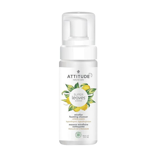 ATTITUDE Micellar Foaming Facial Cleanser, EWG Verified, Dermatologically Tested, Plant and Mineral-Based, Vegan, Earl Grey & Cucumber Scent, 5 Fl Oz-Velvo Beauty