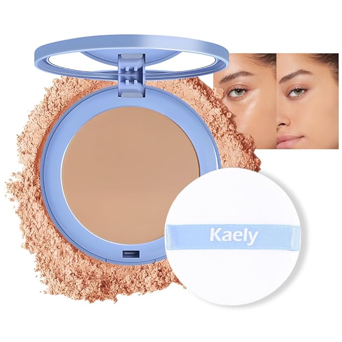 evpct Kaely Oil Control Pressed Face Powder, Get Smooth Flawless Fine Lines and Lightweight Finishing Foundation, Control Shine Long Lasting Waterproof Face Setting Powder Cosmetic, 12 Radiant Sand-Velvo Beauty