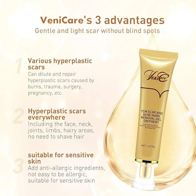 Acne Scar Removal Cream Stretch Marks Face Skin Cream Shrink Pores Gel-Fade Scar Marks Acne Skin Care (Packaging Upgrade) VeniCare-Velvo Beauty