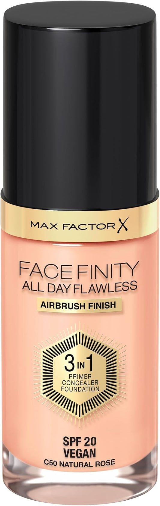 Max Factor Facefinity All Day Flawless 3 In 1 Foundation SPF 20, No. 50 Natural-Velvo Beauty