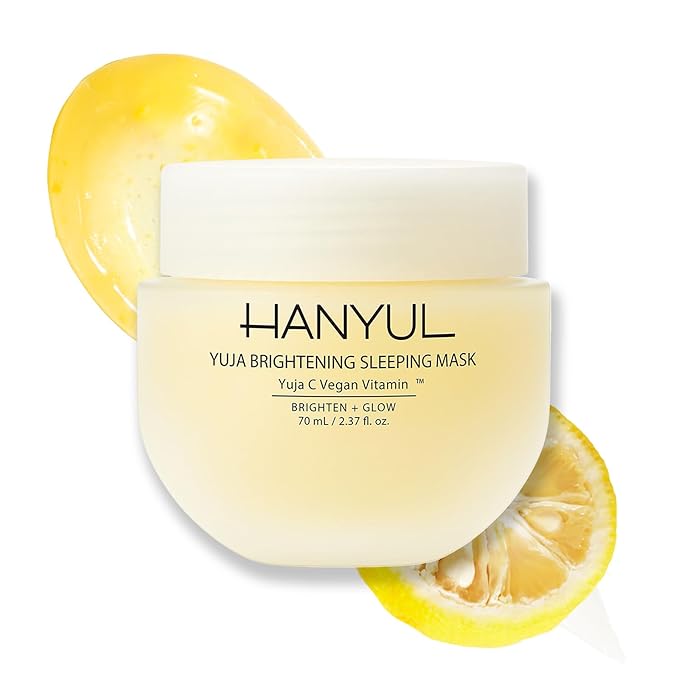 Hanyul Yuja Sleeping Mask | Korean Yuzu Night Cream, Vitamin C for Glow, Radiance, Brightening, Vegan Hydrating Overnight Moisturizer with Hyaluronic Acid, Niacinamide & Antioxidants 2.37 fl. oz.-Velvo Beauty