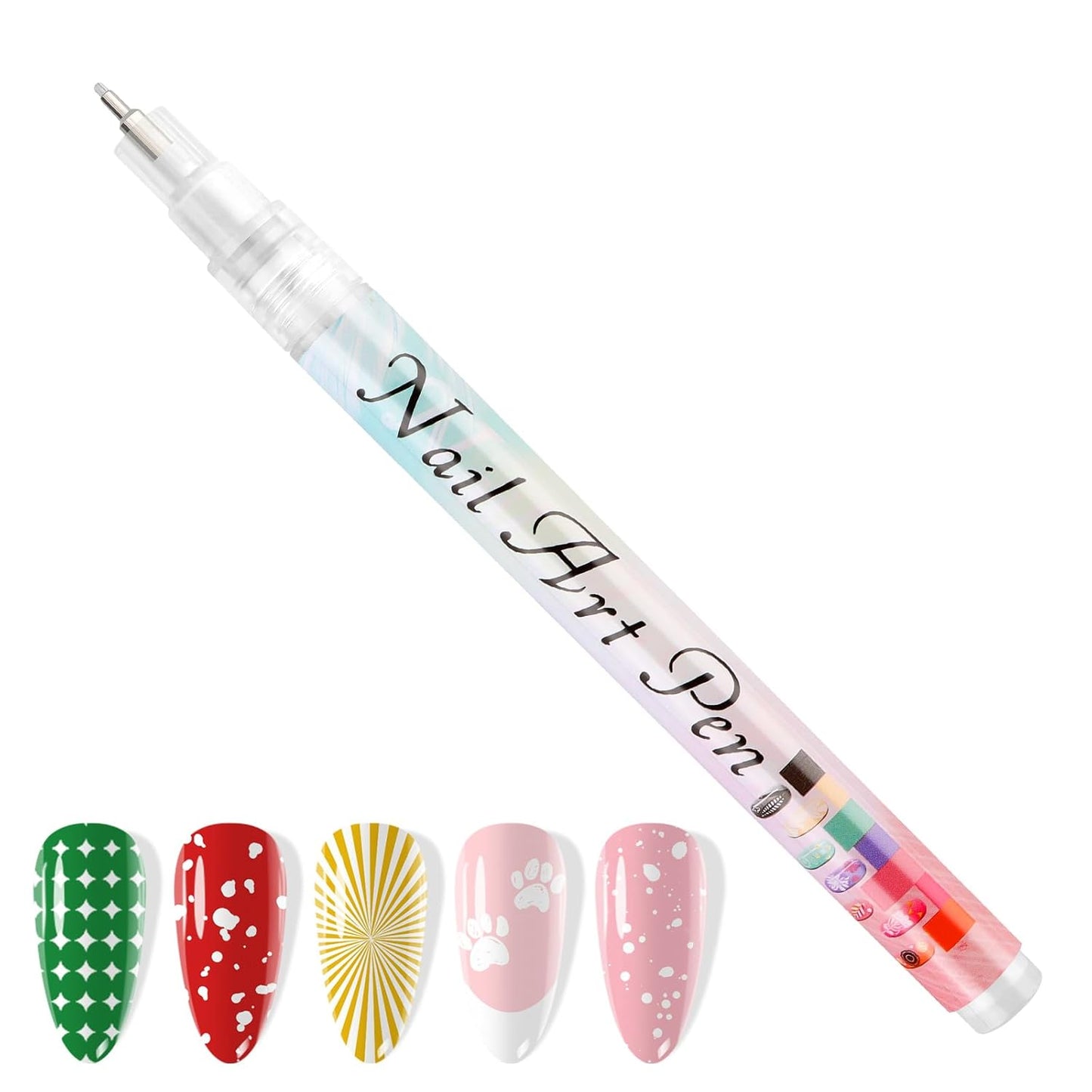 1 PCS White Nail Art Polish Pens, Kalolary 0.5mm Nail Art Markers Nail Point Graffiti Dotting Pen Drawing Painting Liner Brush for DIY Nail Art Beauty Adorn Manicure Tools-Velvo Beauty