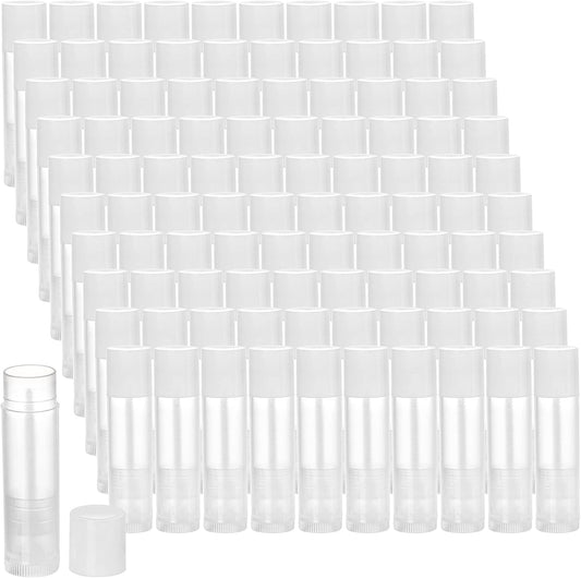 Bekith 100 Pack 5.5ml Clear Empty Lip Balm Tubes with White Caps-Velvo Beauty