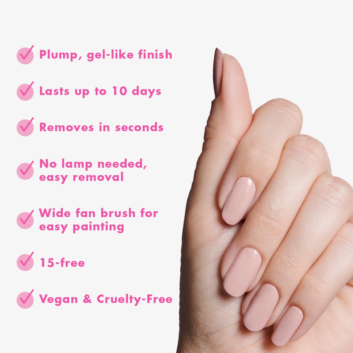 Olive & June Long Lasting Nail Polish Set | Includes 6 Chip-Resistant Shades (Pink Goldfish, HD, Grateful & Kind, CCT, LD, CV) + Top Coat | Vegan, Cruelty-Free | Salon-Quality at Home-Velvo Beauty