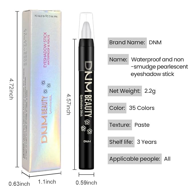 evpct Silver Shimmer Cream Eye Shadow Brightener Sticks Set for Eyes, Silver Shimmery Matte Pencil Eye shadow Applicator Stick Pen Palette Makeup Waterproof sombras en crema para ojos 16#-Velvo Beauty