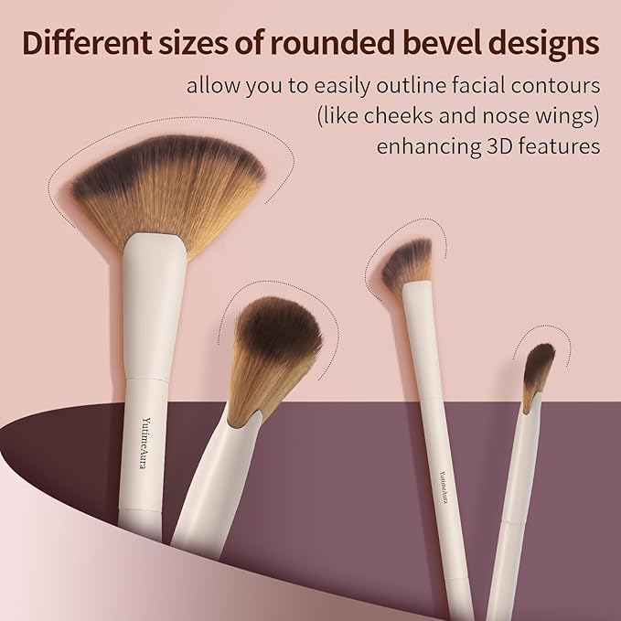 Makeup Brushes, Dual End Makeup Brush Set 7 Pcs, Foundation Contour Powder Concealer Eye Shadows Blush Make Up Brushes, Travel Gift Set, Cruelty-Free-Velvo Beauty