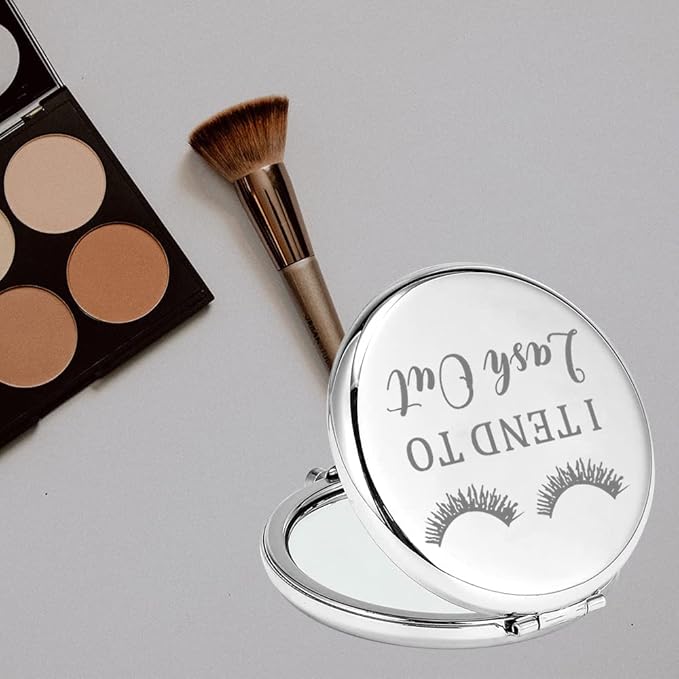 TGBJE Eye Lash Pocket Mirror Lashes Girl Gift I TEND to Lash Out Compact Mirror for Women Girls Beautician Gift (lash out mirror)-Velvo Beauty