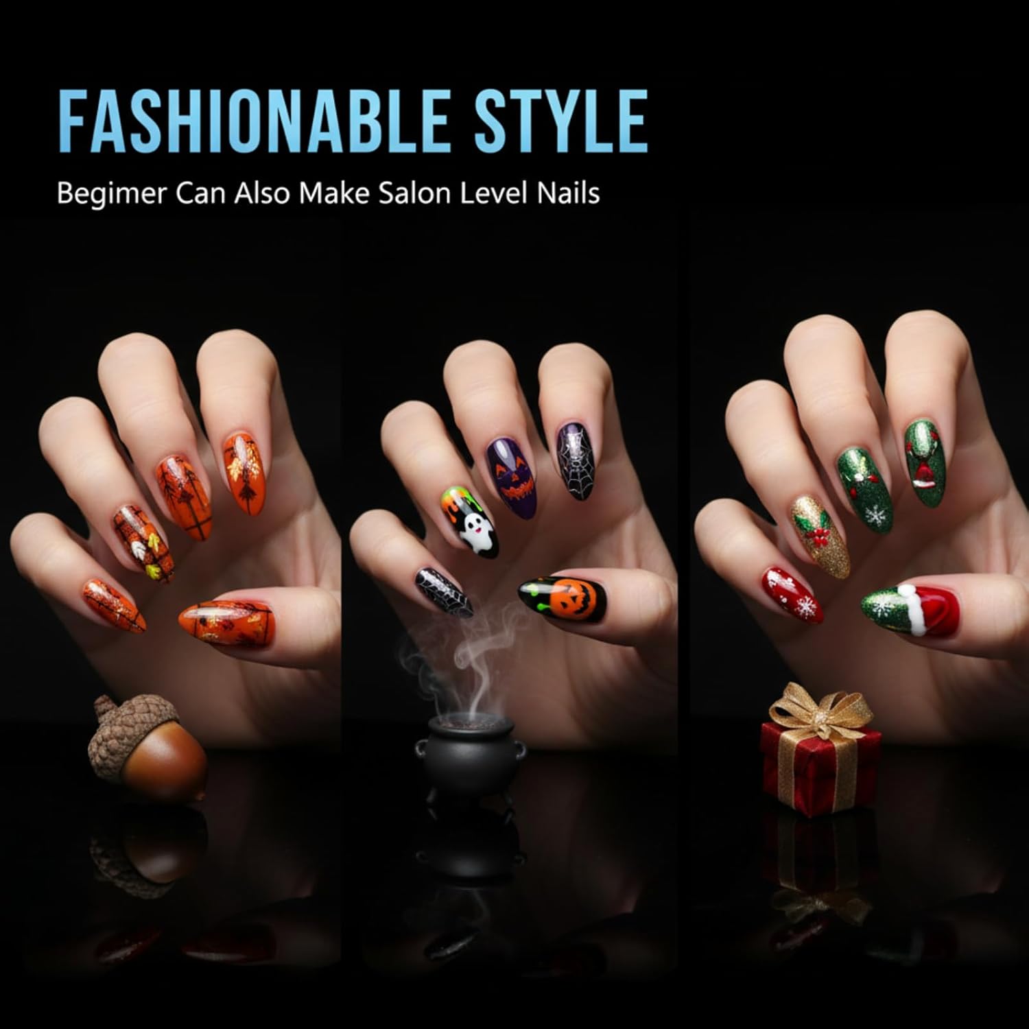 TOMICCA Medium Almond Nail Tips, 192Pcs 12 Sizes Acrylic Pre Buffed Medium Almond False Tips, Full Cover Half Matte Nails for Nail Art Extension Press on Nails-Velvo Beauty